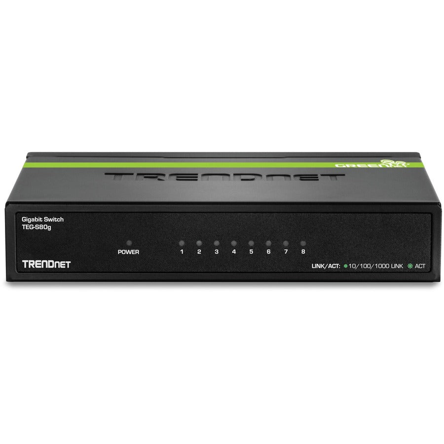 Gigabit Ethernet Switch - 8-Port GREENnet Mini Switch | TRENDnet TEG-S80G