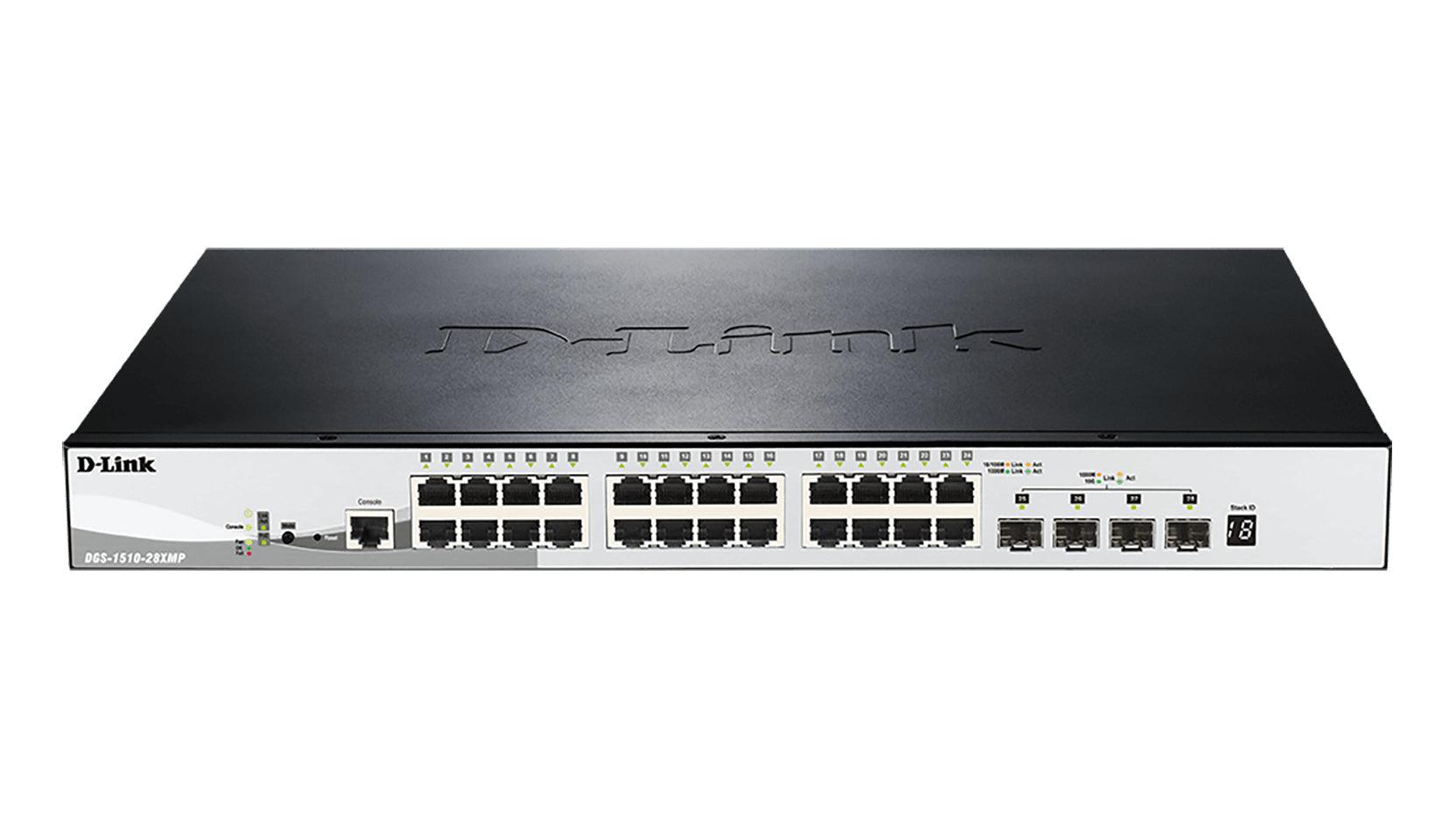 Gigabit PoE Switch with 10G Uplinks - Smart Managed Stackable Network Switch | tecisoft.com DGS-1510-28XMP
