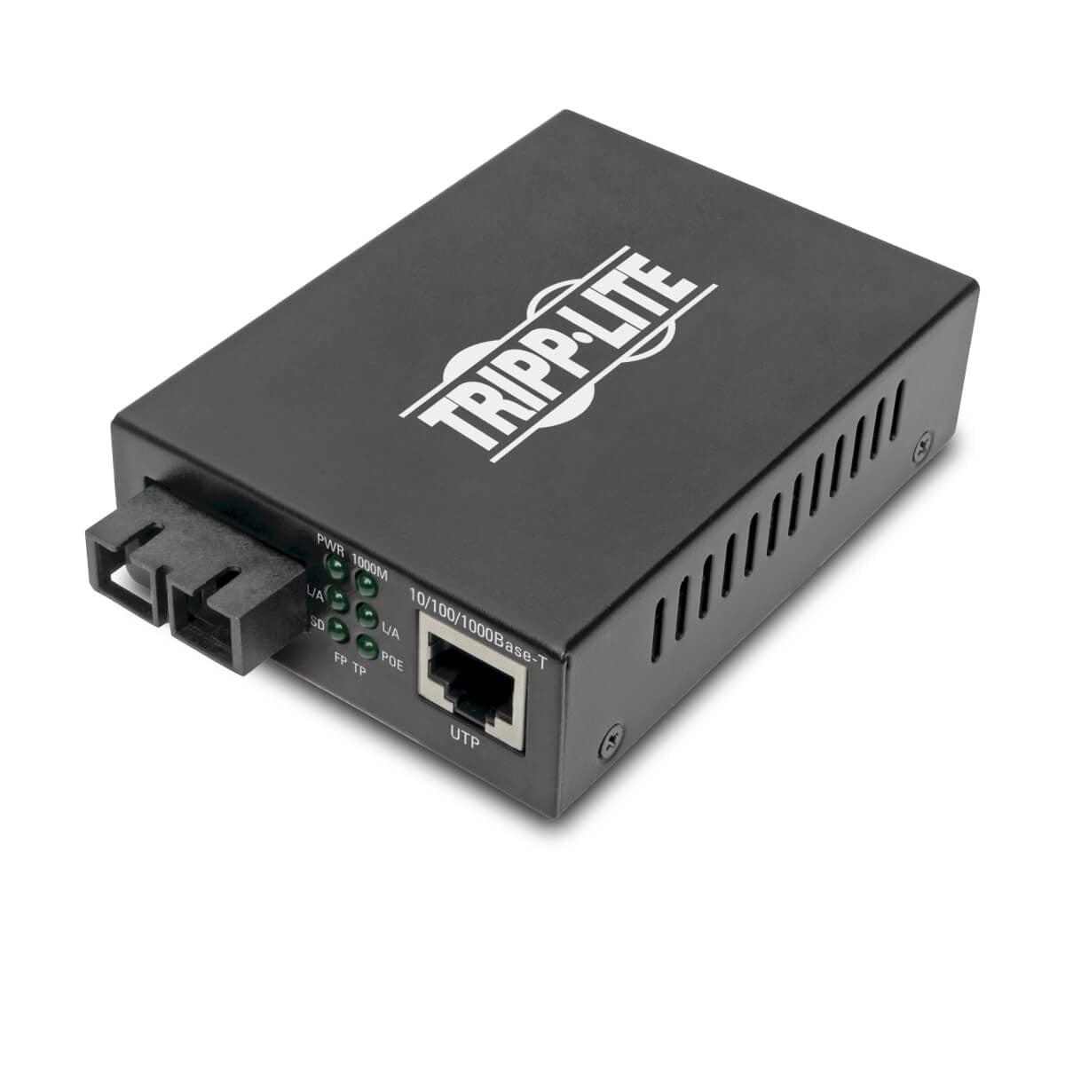 Gigabit Singlemode Fiber Ethernet Media Converter PoE+ SC 20km | TecISoft N785-P01-SC-SM1