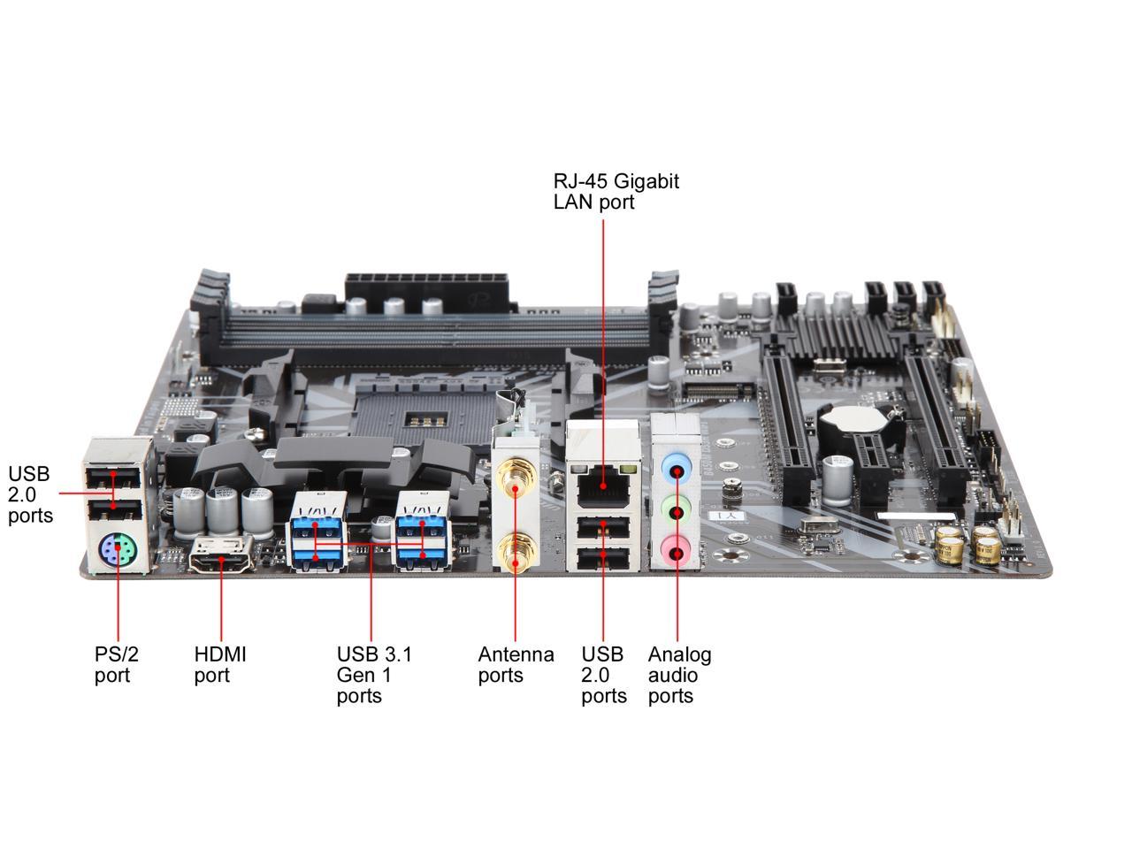 Gigabyte B450M Ds3H Wifi Am4 Amd B450 Sata 6Gb/S Micro Atx Amd Motherboard