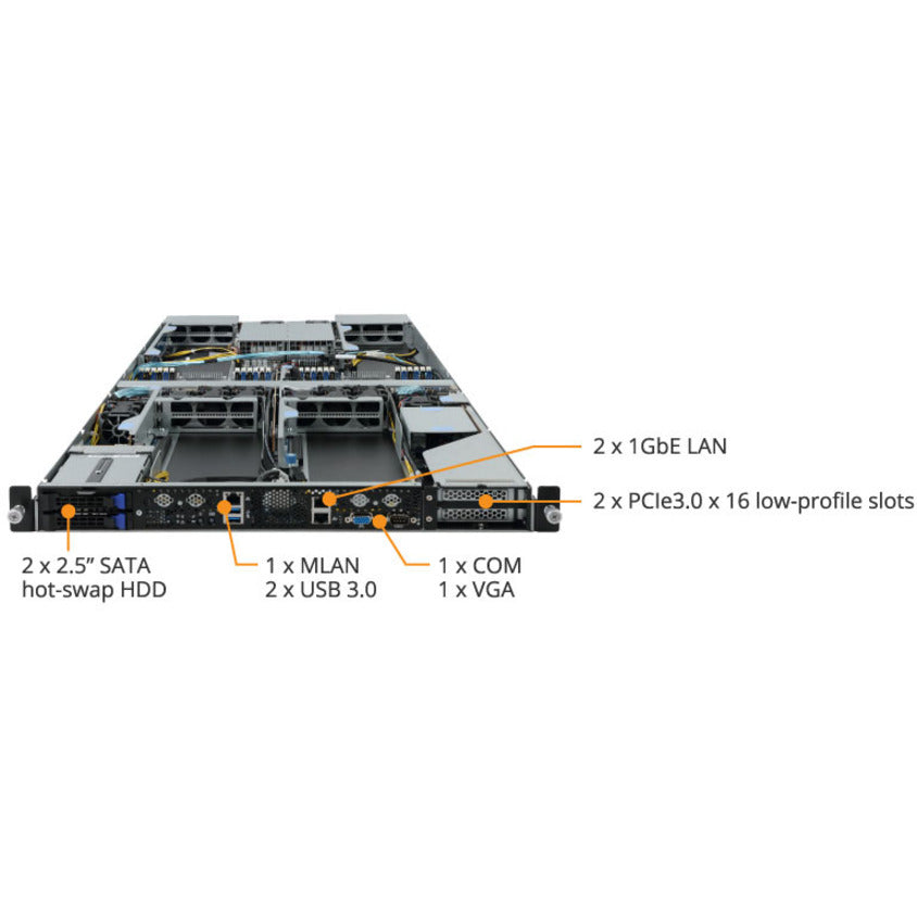Gigabyte G191-H44 Barebone System - 1U Rack-mountable - Socket P LGA-3647 - 2 x Processor Support