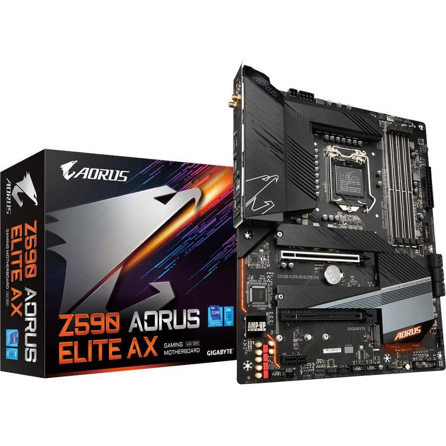 Gigabyte Z590 Aorus Elite Ax Lga 1200 Intel Z590 Atx Motherboard With Triple M.2, Pcie 4.0, Usb 3.2 Gen2X2 Type-C, Intel Wifi 6, 2.5Gbe Lan