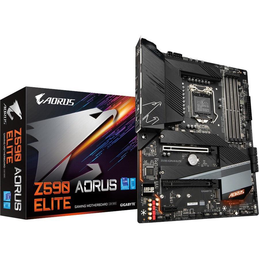 Gigabyte Z590 Aorus Elite Lga1200/ Intel Z590/ Ddr4/ Quad-Gpu & 2-Way Crossfire/ Sata3&Usb3.2/ M.2/ Atx Motherboard