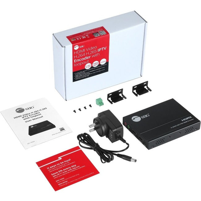 HDMI Video Encoder - SIIG H.264 H.265 IPTV Streaming with Loopout CE-H27511-S1