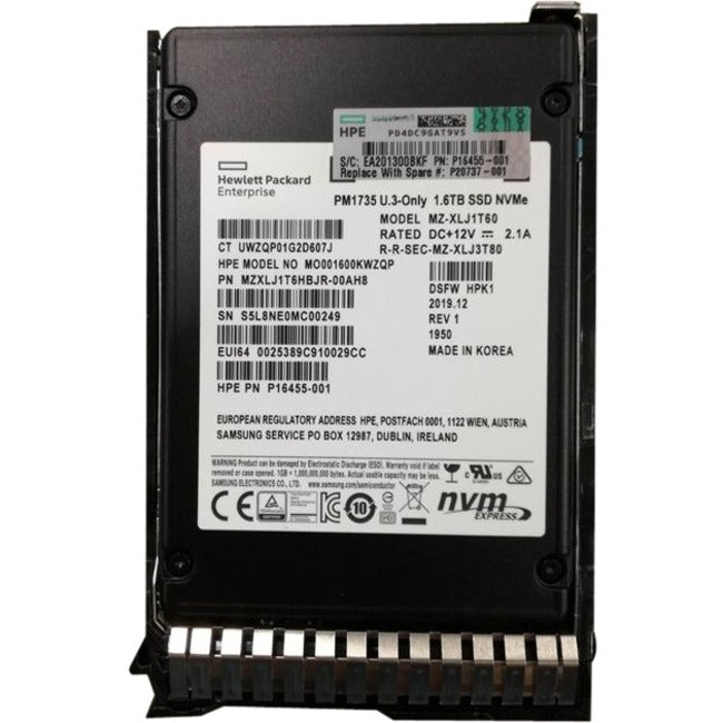 Hpe 1.60 Tb Solid State Drive - 2.5" Internal - U.3 - Mixed Use
