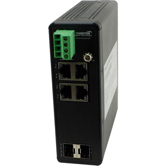 Hardened Gigabit Ethernet Switch - Unmanaged Industrial 4+2 Port SFP | Transition SISTG1040-242-LRT