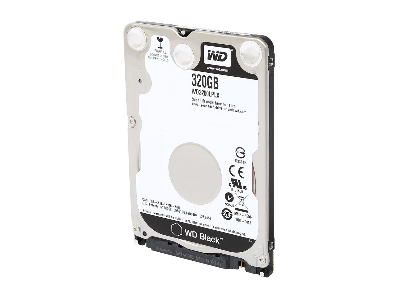 High Performance Mobile Hard Drive 320GB - WD Black 7200 RPM SATA | Western Digital WD3200LPLX