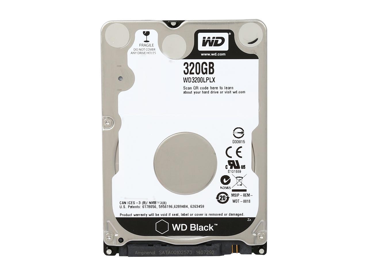 High Performance Mobile Hard Drive 320GB - WD Black 7200 RPM SATA | Western Digital WD3200LPLX