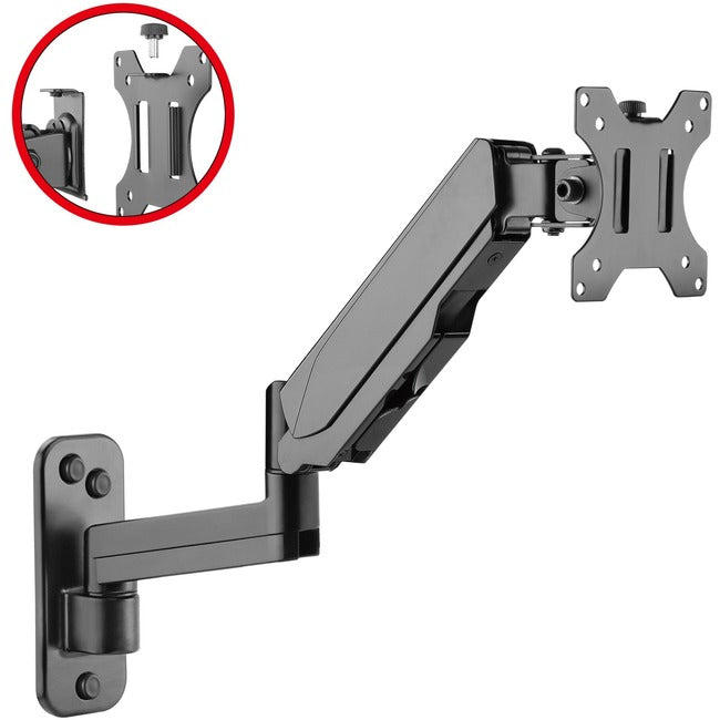 High Premium Aluminum Gas Spring Wall Mount - Single Monitor 17 to 34" - weight up to 19.8 lbs" CE-MT2L12-S1