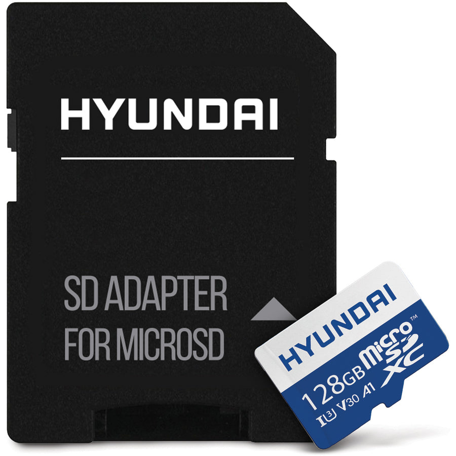 Hyundai 128GB microSDXC UHS-1 Memory Card with Adapter, 95MB/s (U3) 4K Video, Ultra HD, A1, V30 SDC128GU3