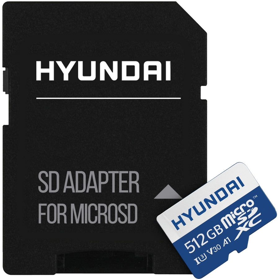 Hyundai 512GB microSDXC UHS-1 Memory Card with Adapter, 95MB/s (U3) 4K Video, Ultra HD, A1, V30 SDC512GU3
