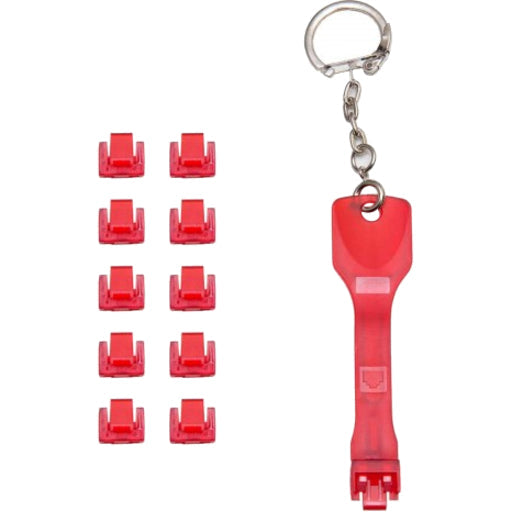 IO Crest Locking RJ45 Port Dust Blocker with Removal Keys Tool SY-ACC24053