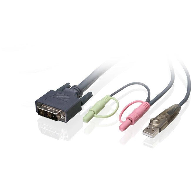 IOGEAR 6ft (1.8m) Single Link DVI-D USB KVM Cable G2L7D02U
