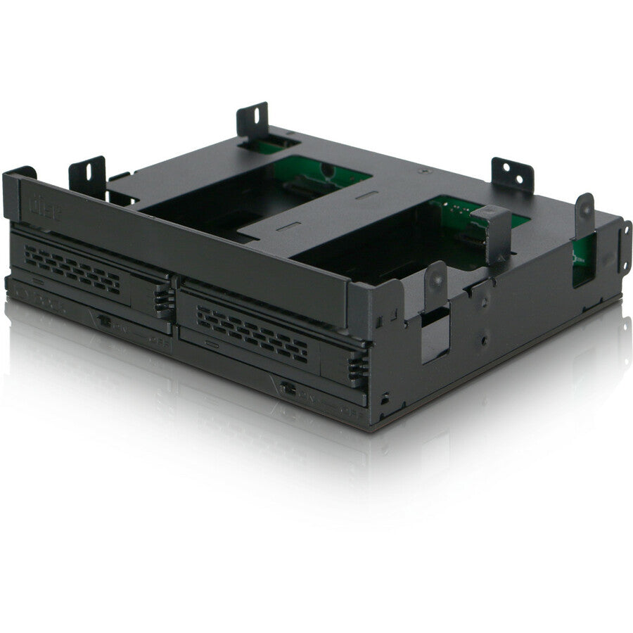 Icy Dock ExpressCage MB732SPO-B Drive Enclosure for 5.25 - Serial ATA/600 Host Interface Internal - Black"