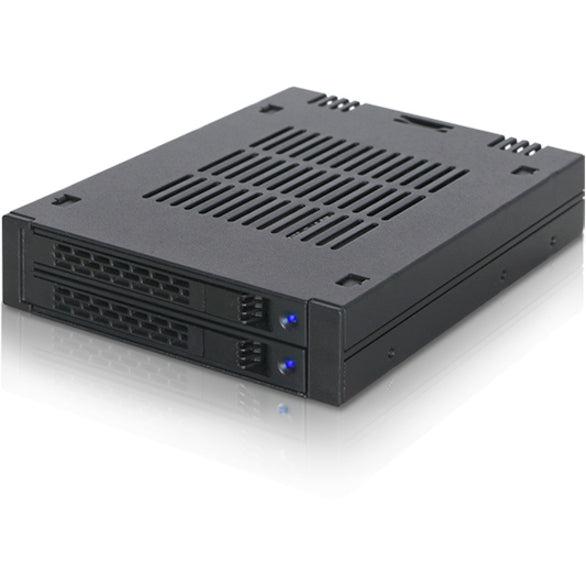 Icy Dock Expresscage Mb742Sp-B 2X 2.5 Inch Sas/Sata Hdd/Ssd Mobile Rack For External 3.5 Inch Bay - Comparable To Tray-Less Design (Black)