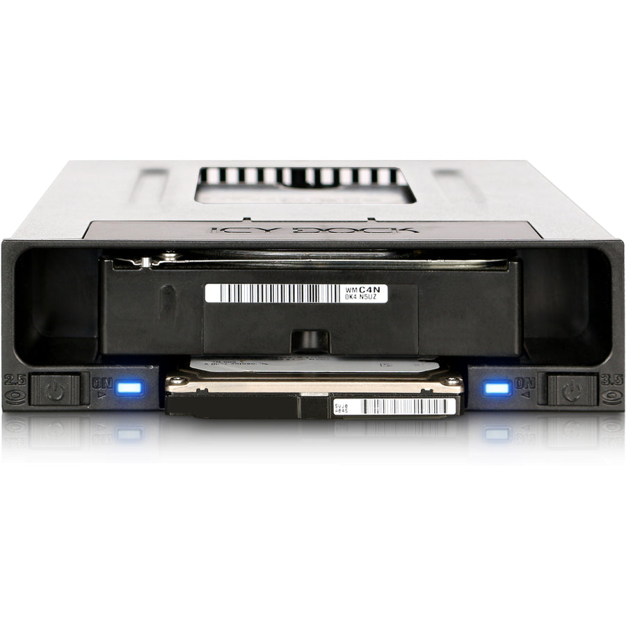 Icy Dock FlexiDOCK MB795SP-B Drive Enclosure for 5.25 - Serial ATA/600 Host Interface Internal - Black"