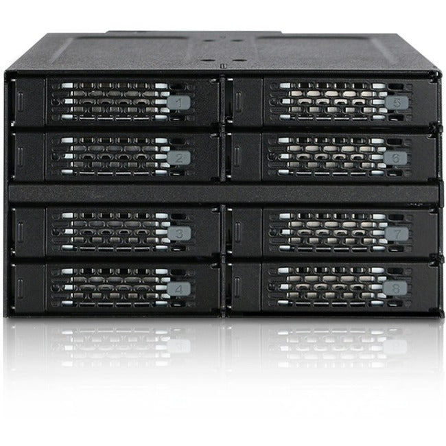 Icy Dock ToughArmor MB508SP-B Drive Enclosure for 5.25 - Mini-SAS HD Host Interface Internal - Black"