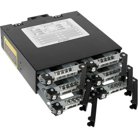 Icy Dock ToughArmor MB996SK-6SB Drive Enclosure for 5.25 - Serial ATA/600 Host Interface Internal - Black"