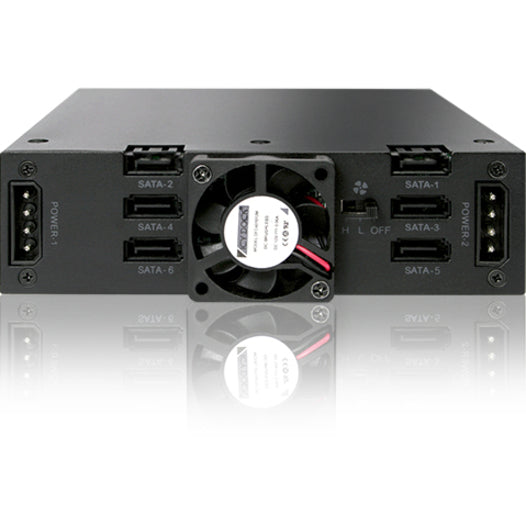 Icy Dock ToughArmor MB996SK-6SB Drive Enclosure for 5.25 - Serial ATA/600 Host Interface Internal - Black"