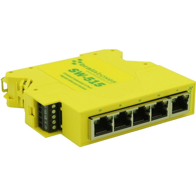 Industrial Ethernet Switch - 5 Port Gigabit DIN Rail Switch | Brainboxes SW-515
