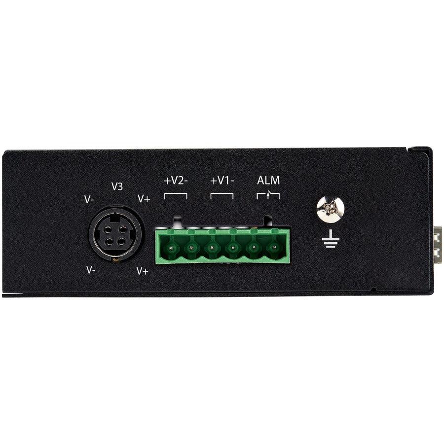 Industrial Ethernet Switch 6 Port PoE DIN Rail - Rugged Gigabit Network Switch | TecISoft IES1G52UPDIN