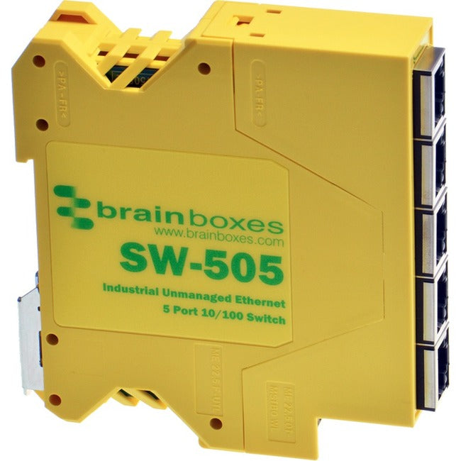 Industrial Ethernet Switch - Brainboxes SW-505 5-Port DIN-Rail | Tecisoft
