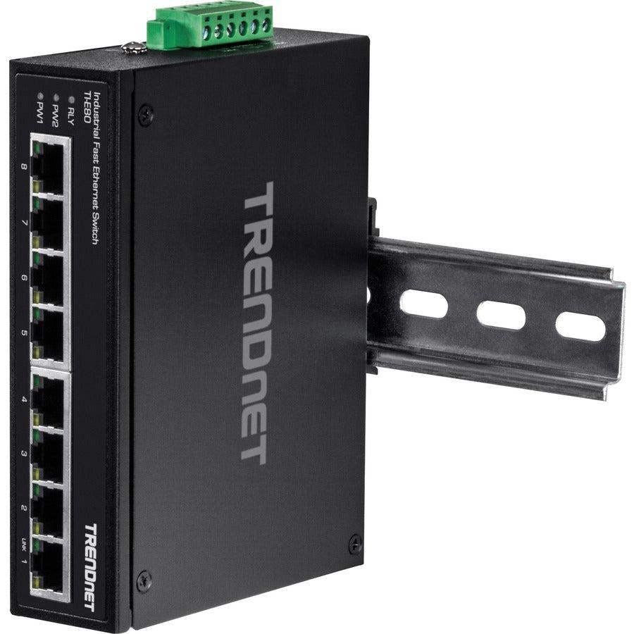 Industrial Ethernet Switch DIN-Rail - 8-Port Fast Ethernet | TRENDnet TI-E80