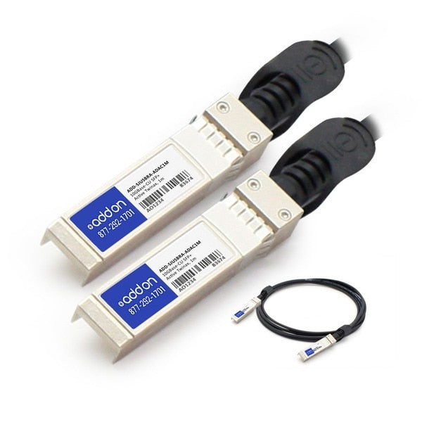 Juniper Networks EX-SFP-10GE-DAC-1M to Brocade (Formerly) 10G-SFPP-TWX-0101 Comp TAA 10GBase-CU SFP+ to SFP+ Direct Attach Cable (Active Twinax, 1m) ADD-SJUSBRA-ADAC1M
