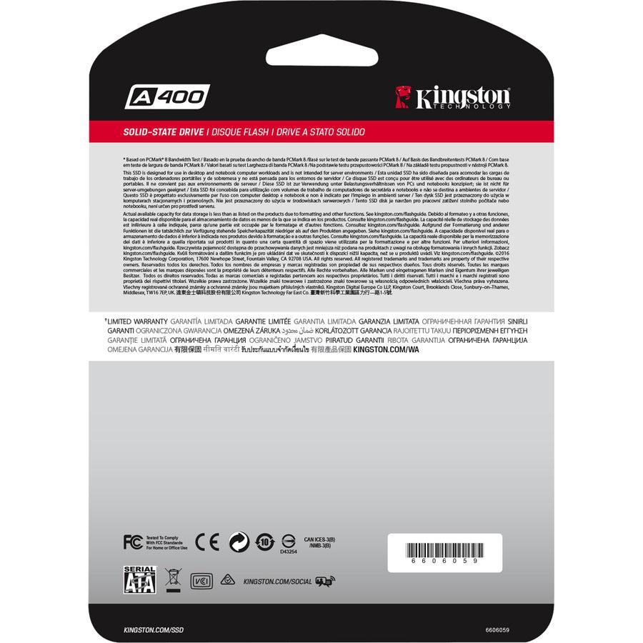 KINGSTON - IMSOURCING A400 240 GB Solid State Drive - 2.5 Internal - SATA (SATA/600)" SA400S37/240G