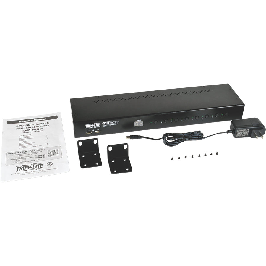 KVM Switch 8-Port 1U Rack Mount - Enterprise Server Control | Tripp Lite by Eaton B043-DUA8-SL