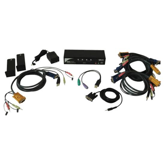 KVM Switch Cable - 4-Port Audio OSD Peripheral Sharing | Tripp Lite B006-VUA4-K-R