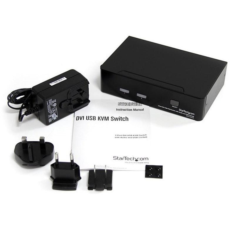 KVM Switch Cables DVI USB Audio - 2 Port Desktop Computer Switching | StarTech.com SV231DVIUA
