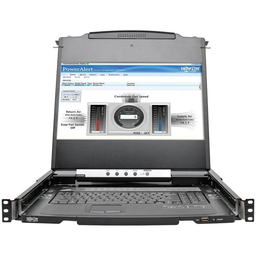 KVM Switch Rack Mount - NetDirector 8-Port Console with LCD & IP Remote Access | TechSoft B030-008-17-IP