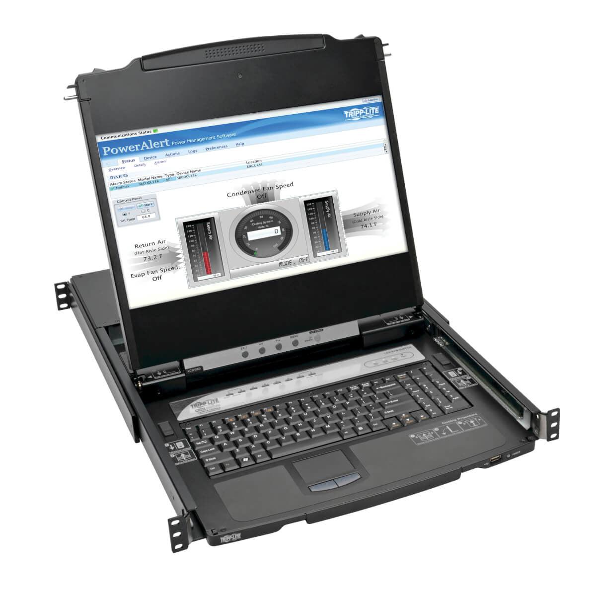 KVM Switch Rack Mount - NetDirector 8-Port Console with LCD & IP Remote Access | TechSoft B030-008-17-IP