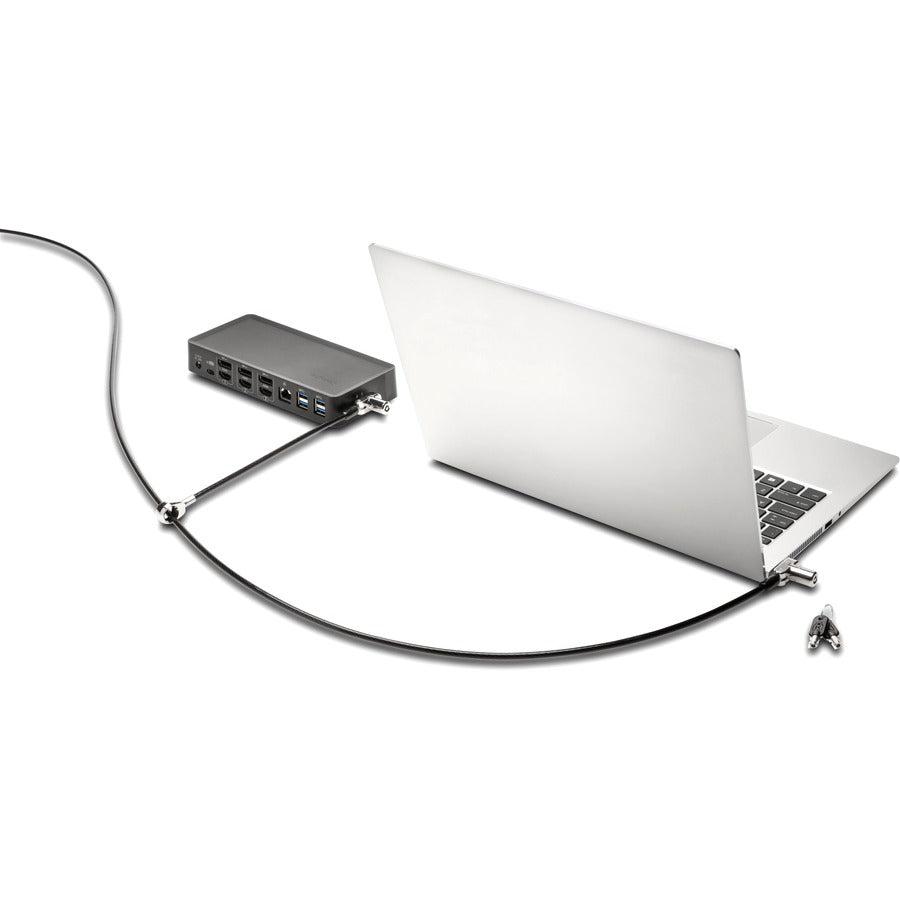 Kensington Universal 3-In-1 Keyed Cable Lock With Twin Lockheads