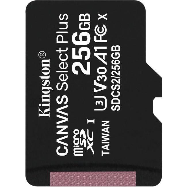 Kingston Canvas Select Plus SDCS2 256 GB Class 10/UHS-I (U3) microSDXC - 1 Pack SDCS2/256GBSP