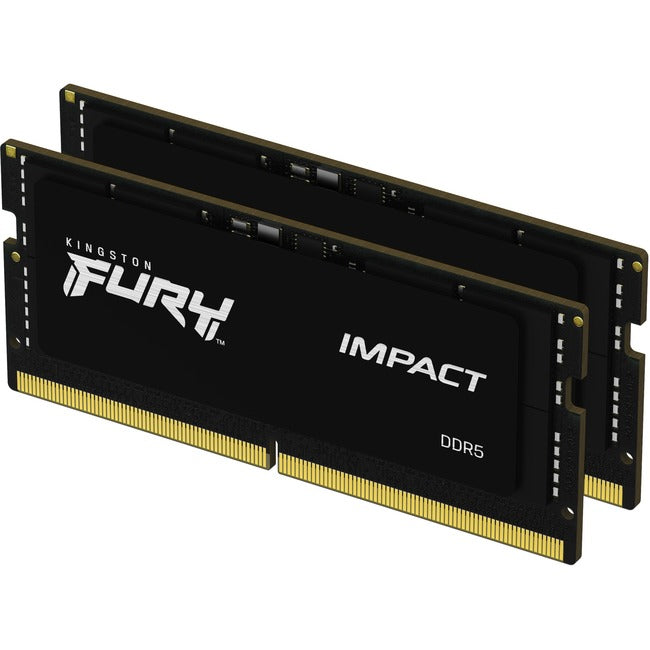 Kingston Fury Impact - Ddr5 - Kit - 64 Gb: 2 X 32 Gb - So-Dimm 262-Pin - 4800 Mhz / Pc5-38400 - Cl38 - 1.1 V - Unbuffered - On-Die Ecc