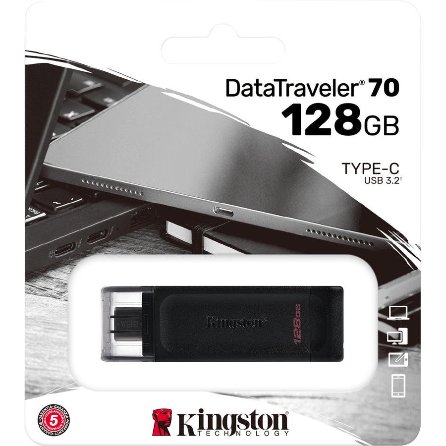 Kingston Technology Datatraveler 70 Usb Flash Drive 128 Gb Usb Type-C 3.2 Gen 1 (3.1 Gen 1) Black