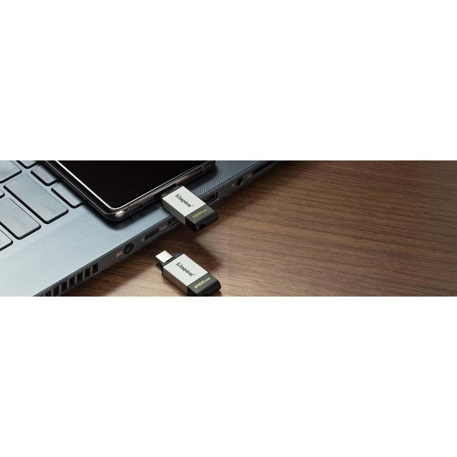 Kingston Technology Datatraveler 80 Usb Flash Drive 256 Gb Usb Type-C 3.2 Gen 1 (3.1 Gen 1) Black, Silver