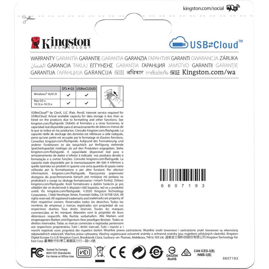 Kingston Technology Datatraveler Locker+ G3 Usb Flash Drive 128 Gb Usb Type-A 3.2 Gen 1 (3.1 Gen 1) Silver