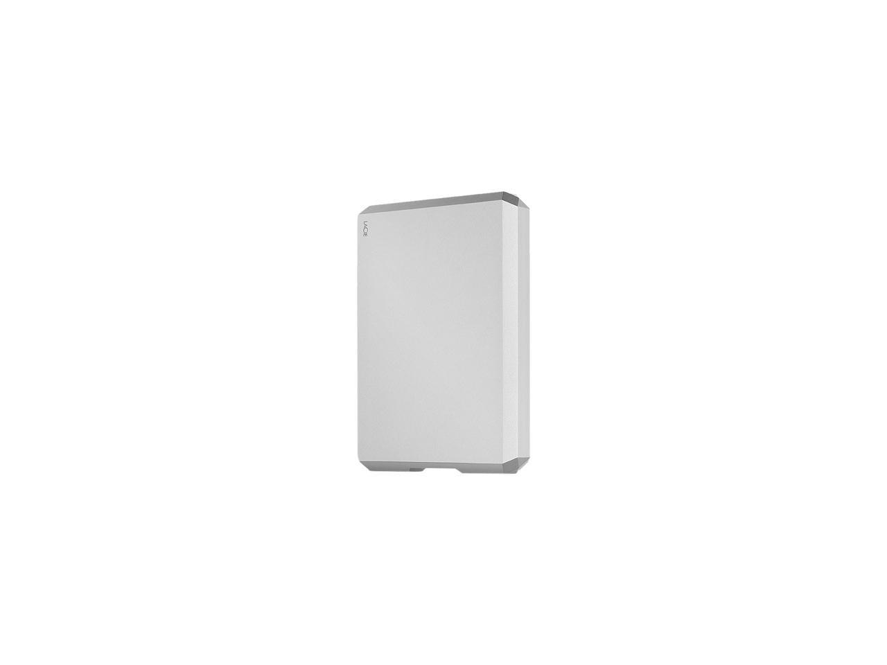 Lacie Mobile Drive 4Tb External Hard Drive Portable Hdd - Moon Silver Usb-C Usb 3.0, For Mac And Pc Desktop, 1 Month Adobe Cc (Sthg4000400)