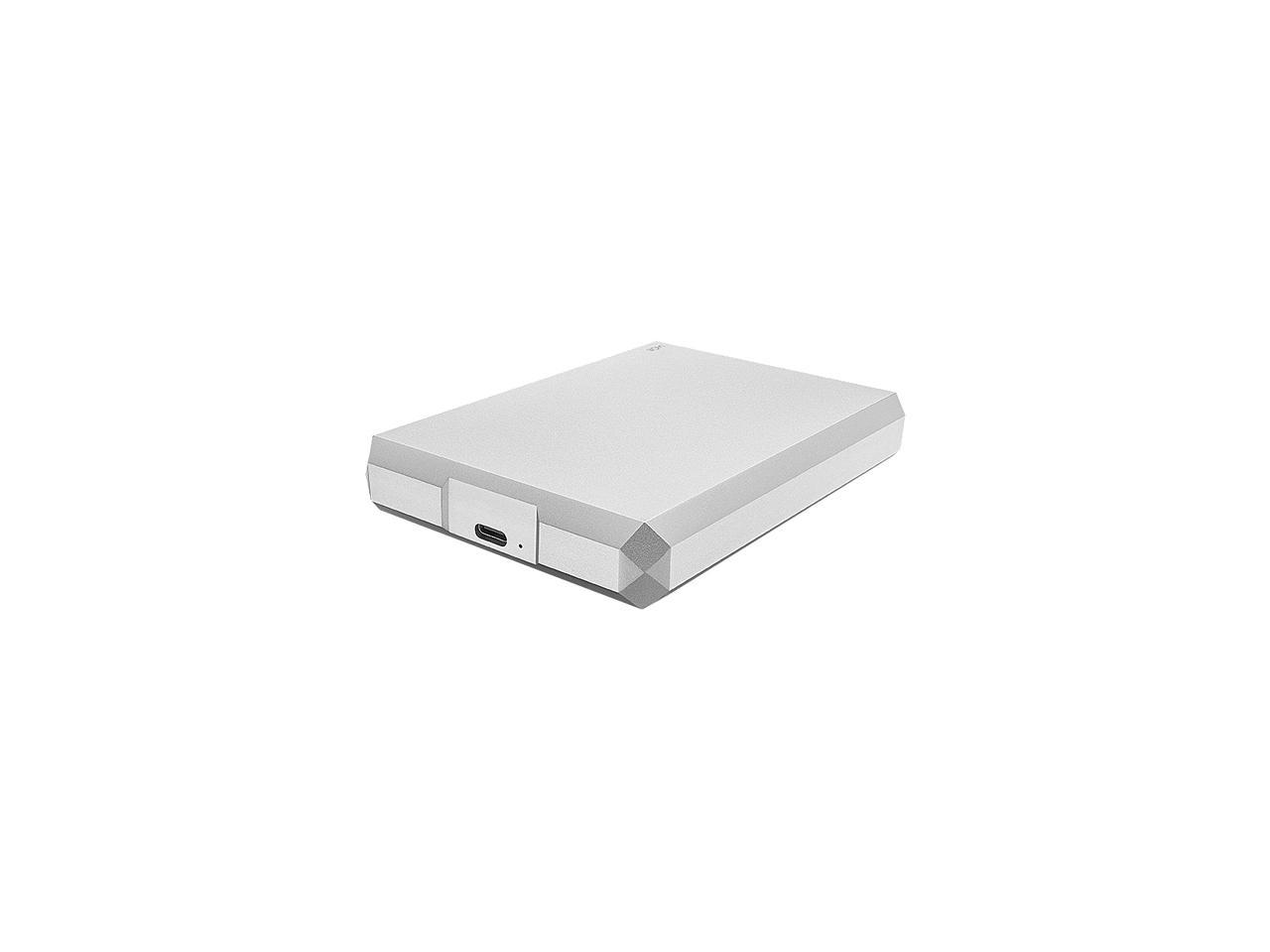 Lacie Mobile Drive 4Tb External Hard Drive Portable Hdd - Moon Silver Usb-C Usb 3.0, For Mac And Pc Desktop, 1 Month Adobe Cc (Sthg4000400)