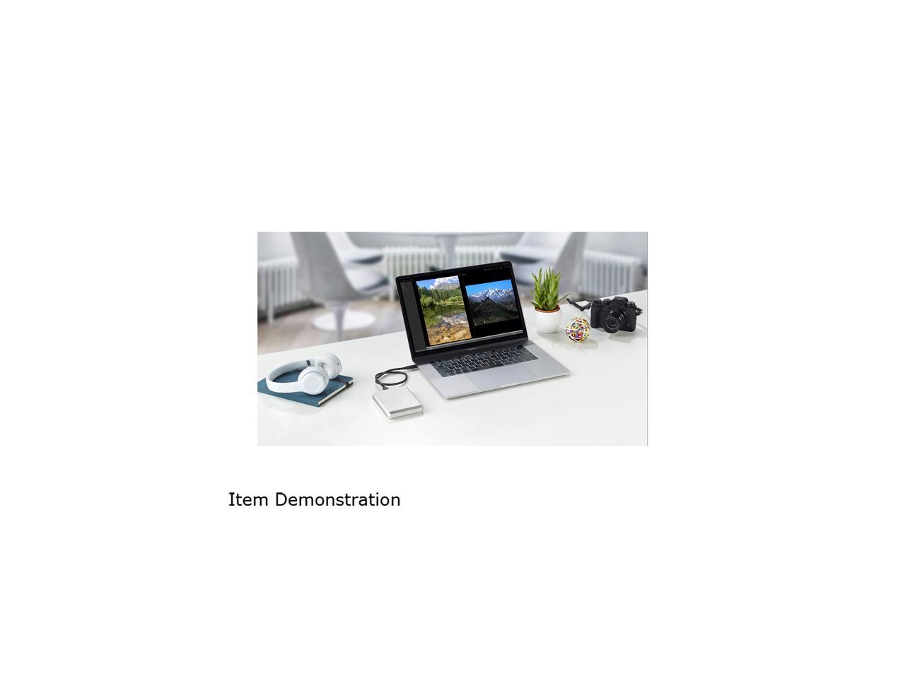 Lacie Mobile Drive 5Tb External Hard Drive Portable Hdd - Moon Silver Usb-C Usb 3.0, For Mac And Pc Desktop, 1 Month Adobe Cc (Sthg5000400)
