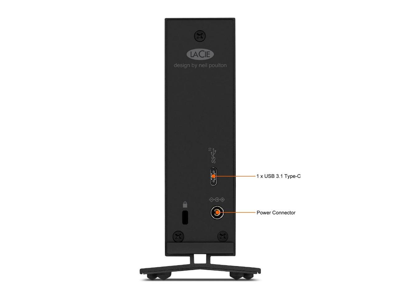 Lacie D2 Professional 8Tb Usb 3.1, Type-C Desktop Drive Stha8000800 Black
