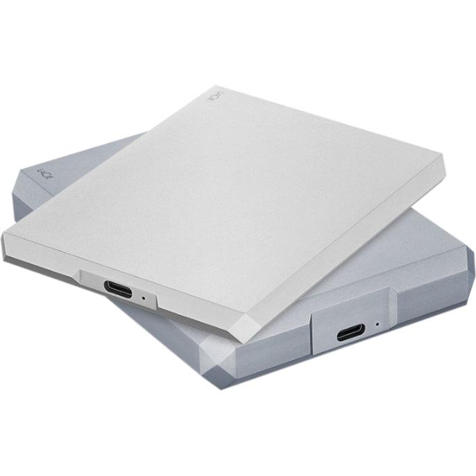 Lacie Mobile Drive 4Tb External Hard Drive Portable Hdd - Moon Silver Usb-C Usb 3.0, For Mac And Pc Desktop, 1 Month Adobe Cc (Sthg4000400)