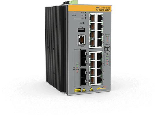 Layer 3 Switch - Industrial Ethernet Managed PoE+ 20-Port Solution | TecISoft AT-IE340-20GP-80