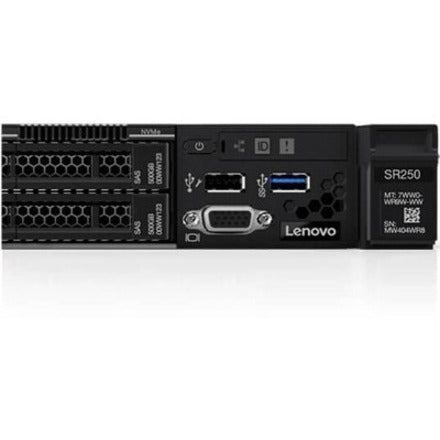 Lenovo ThinkSystem SR250 7Y51A08ANA 1U Rack Server - 1 x Intel Xeon - Serial ATA/600 Controller