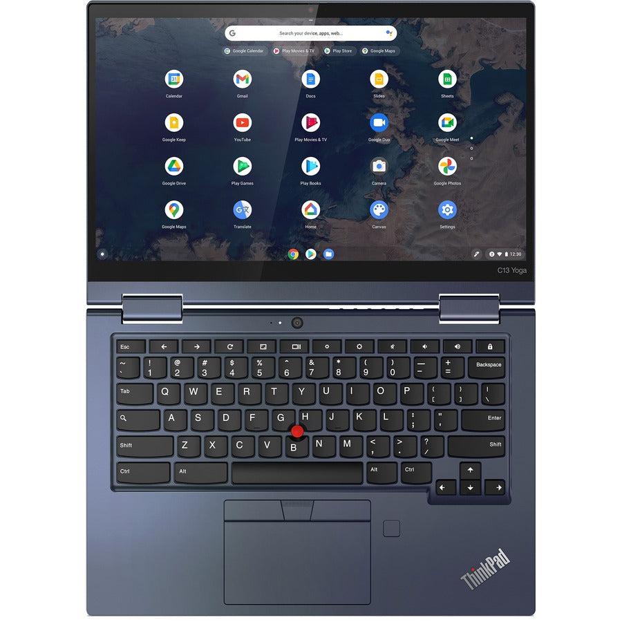Lenovo Thinkpad C13 Yoga Chromebook 33.8 Cm (13.3") Touchscreen Full Hd Amd Athlon Gold 4 Gb Ddr4-Sdram 32 Gb Emmc Wi-Fi 5 (802.11Ac) Chrome Os Blue