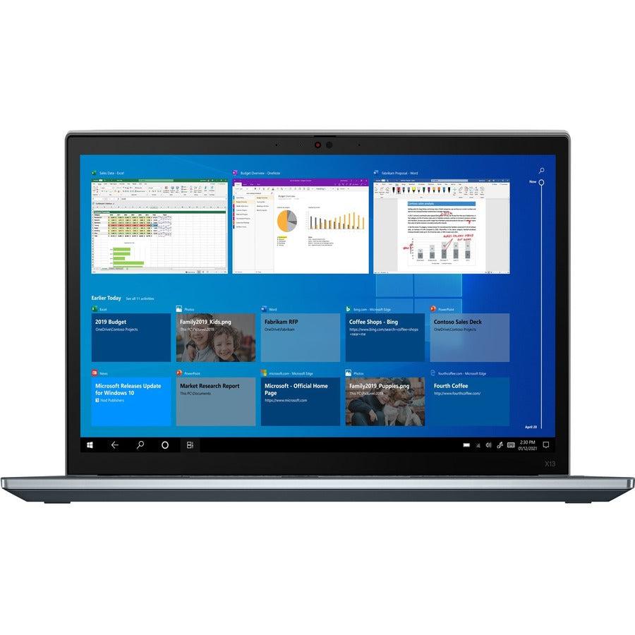 Lenovo Thinkpad X13 Notebook 33.8 Cm (13.3") Touchscreen Wuxga Intel® Core™ I5 16 Gb Lpddr4X-Sdram 512 Gb Ssd Wi-Fi 6 (802.11Ax) Windows 10 Pro Grey