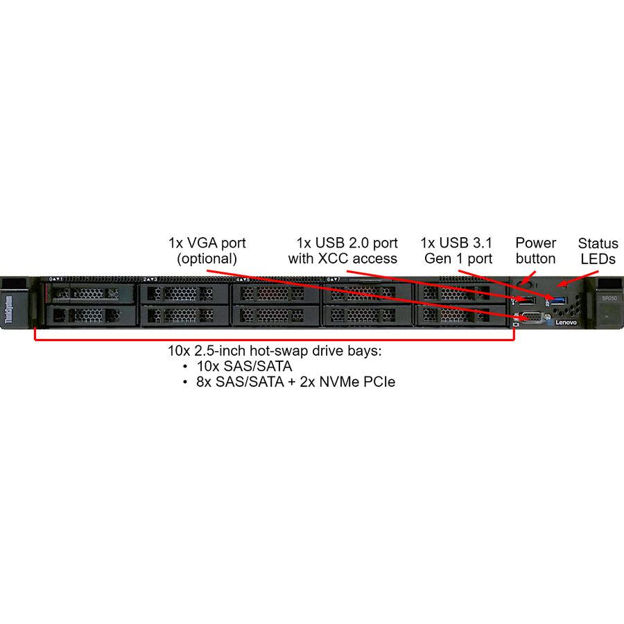 Lenovo Thinksystem Sr250 Server 3.3 Ghz 8 Gb Rack (1U) Intel® Xeon® 300 W Ddr4-Sdram